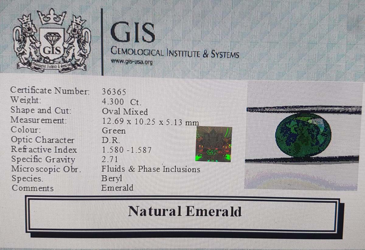 EMR10268 4 Emerald 4.3 Ct.