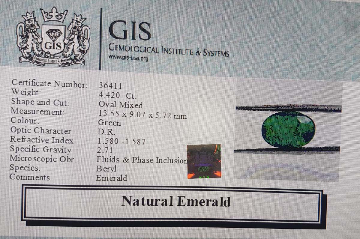 EMR10314 4 Emerald 4.42 Ct.