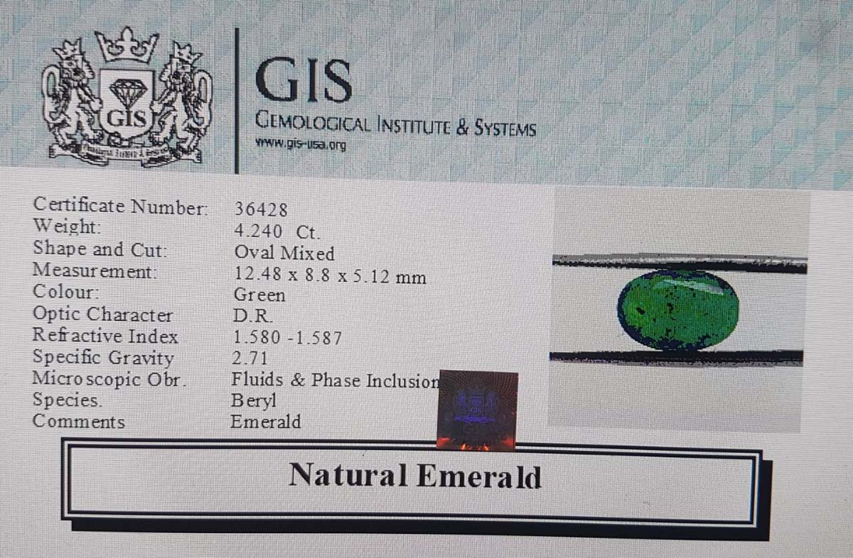 Emerald 4.24 Ct. 5 EMR10331 4 Emerald 4.24 Ct.