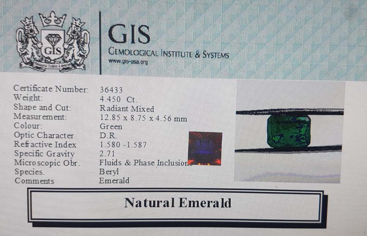 EMR10336 4 Emerald 4.45 Ct.