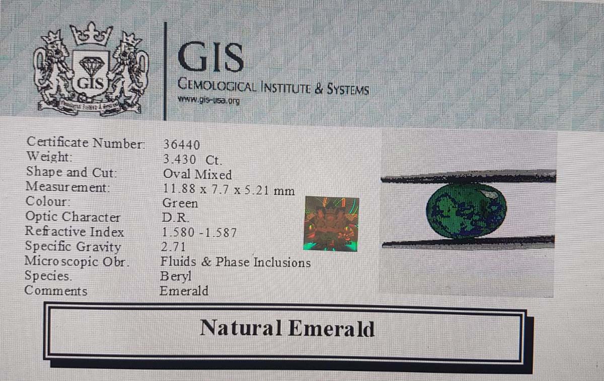 Emerald 3.43 Ct. 5 EMR10343 4 Emerald 3.43 Ct.