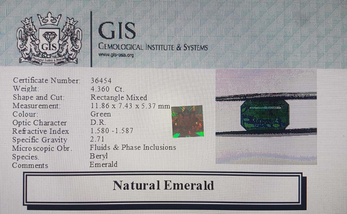 EMR10357 4 Emerald 4.36 Ct.
