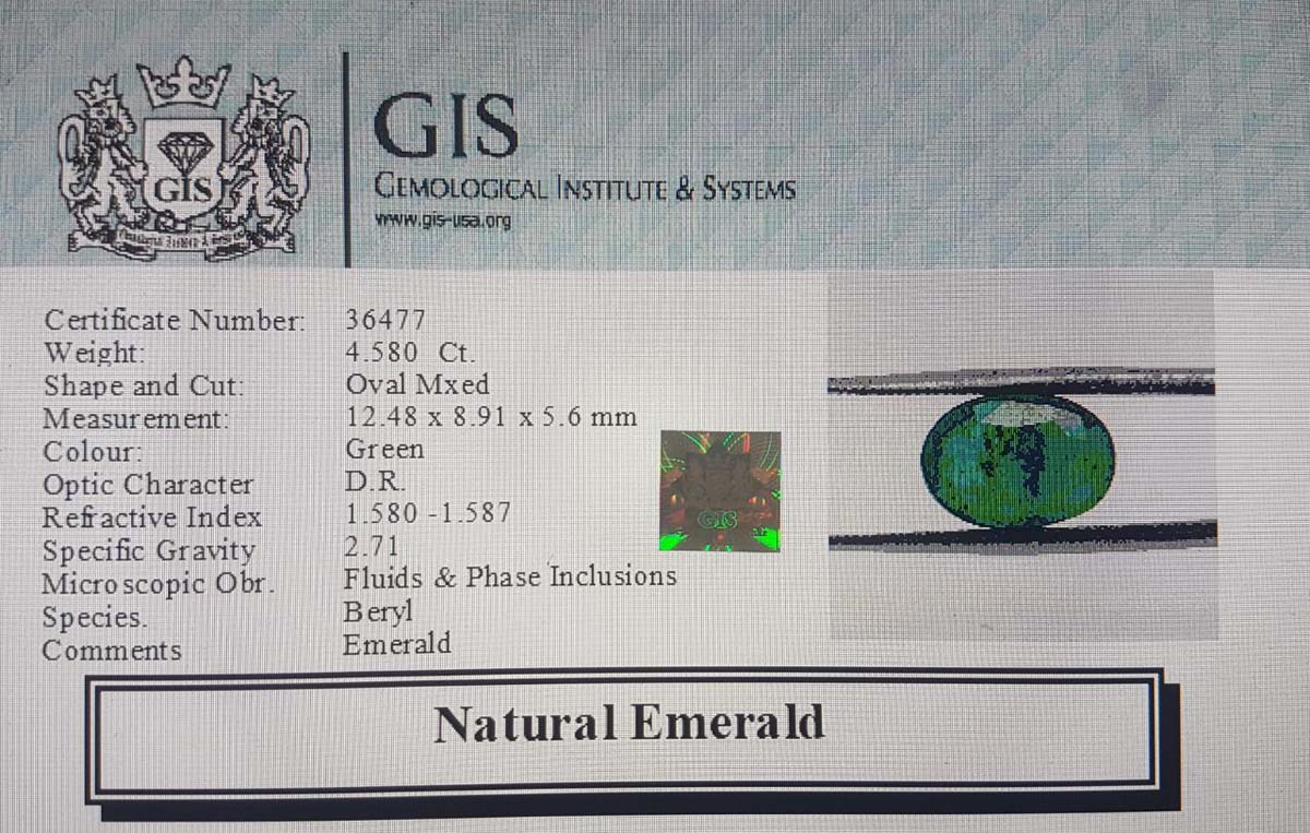 EMR10380 4 Emerald 4.58 Ct.
