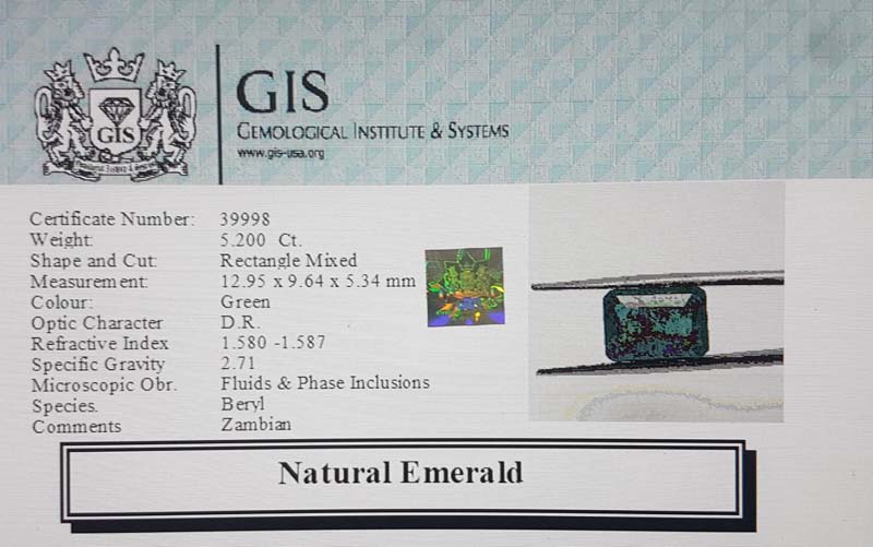 EMR11816 4 Emerald 5.2 Ct.