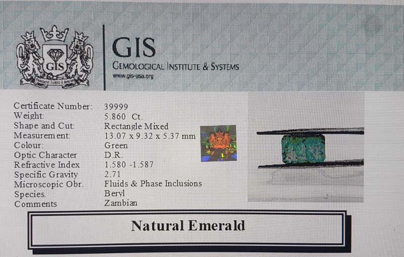 Emerald 5.86 Ct. 5 EMR11817 4 Emerald 5.86 Ct.