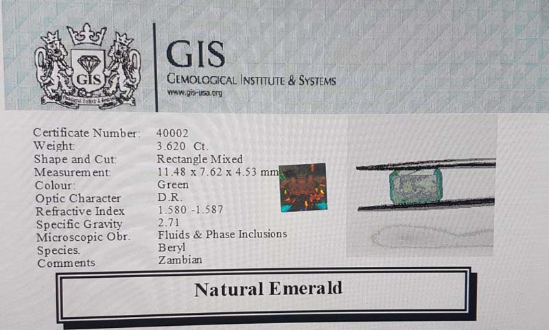 EMR11820 4 Emerald 3.62 Ct.