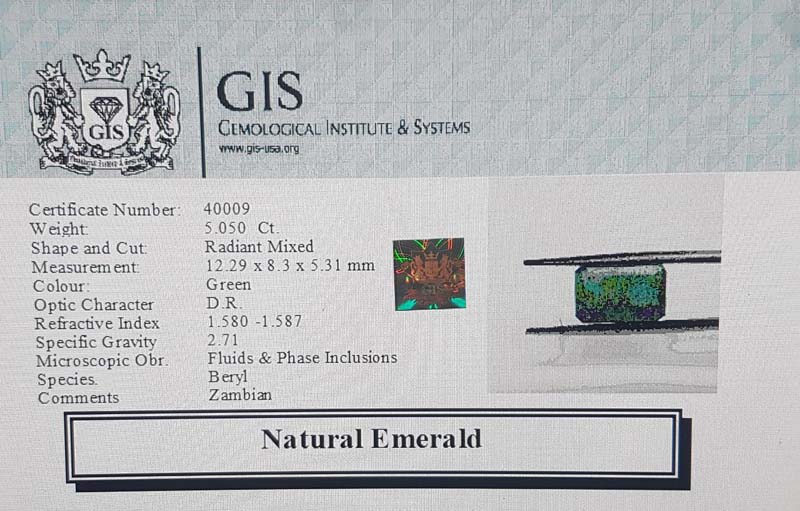 EMR11827 4 Emerald 5.05 Ct.