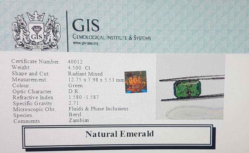 EMR11830 4 Emerald 4.5 Ct.