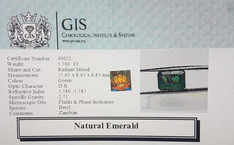 Emerald 5.76 Ct. 5 EMR11840 4 Emerald 5.76 Ct.