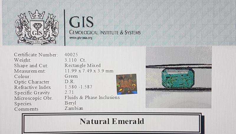 EMR11843 4 Emerald 3.11 Ct.