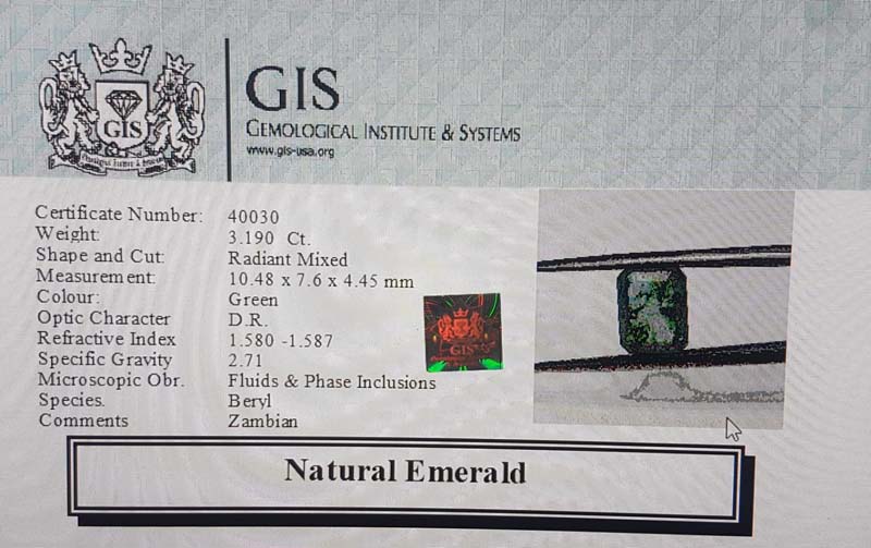 EMR11848 4 Emerald 3.19 Ct.