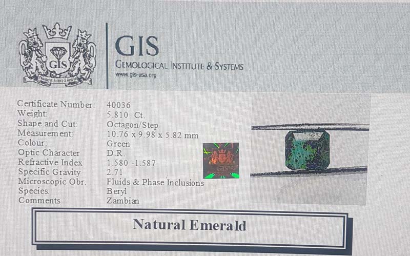 Emerald 5.81 Ct.