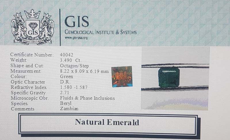 EMR11860 4 Emerald 3.49 Ct.
