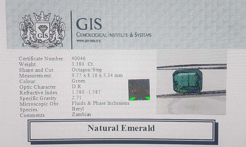 EMR11864 4 Emerald 3.38 Ct.