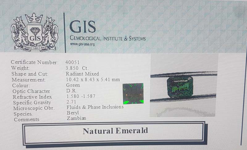 EMR11869 4 Emerald 3.85 Ct.