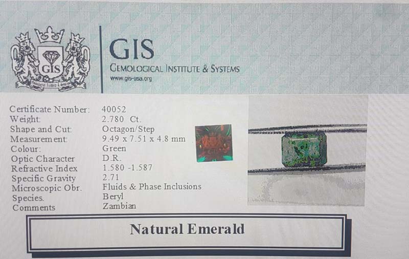 EMR11870 4 Emerald 2.78 Ct.