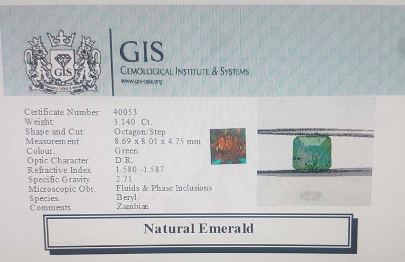 EMR11871 4 Emerald 3.14 Ct.