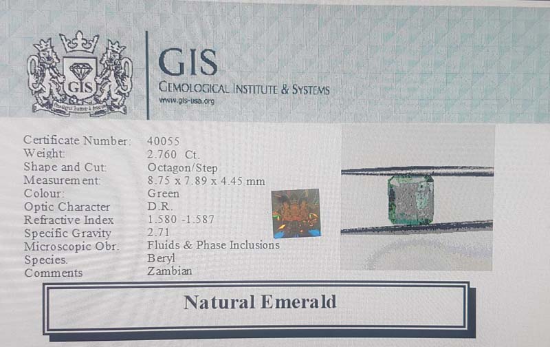 EMR11873 4 Emerald 2.76 Ct.