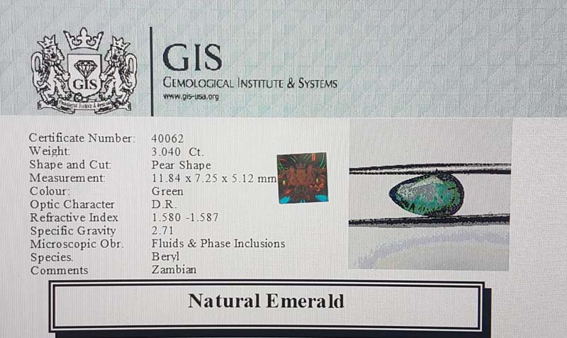 EMR11880 4 Emerald 3.04 Ct.