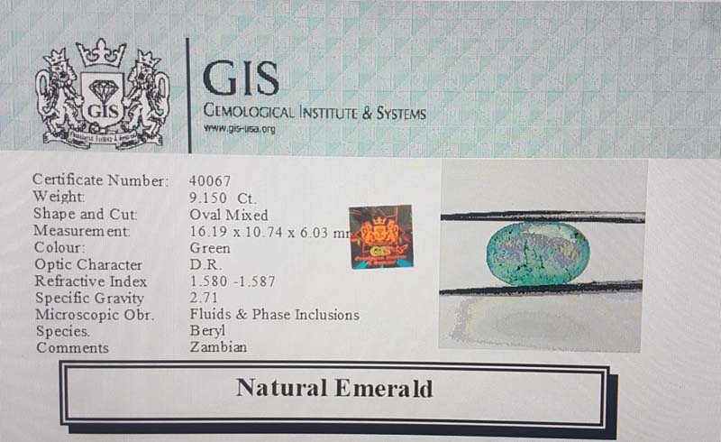 EMR11885 4 Emerald 9.15 Ct.