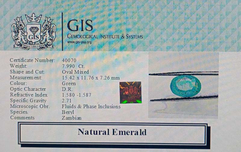 EMR11888 4 Emerald 7.99 Ct.