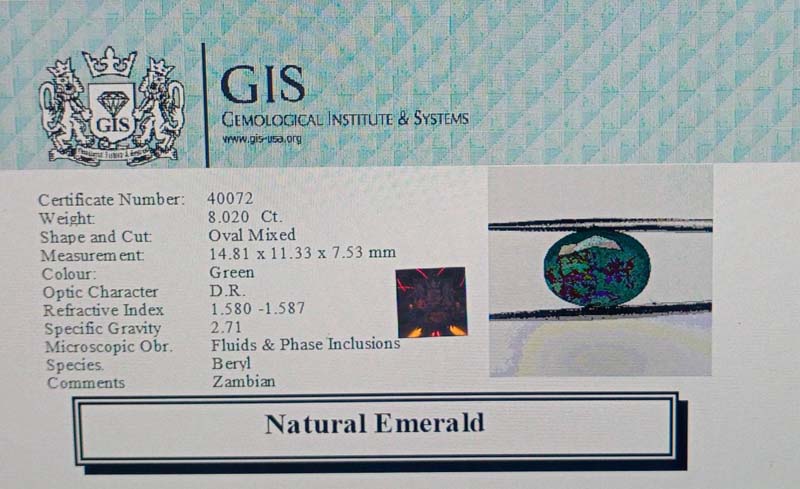 EMR11890 4 Emerald 8.02 Ct.