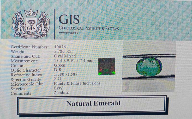 EMR11894 4 Emerald 5.78 Ct.