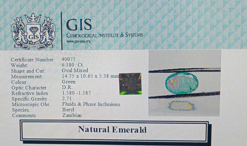 EMR11895 4 Emerald 6.38 Ct.