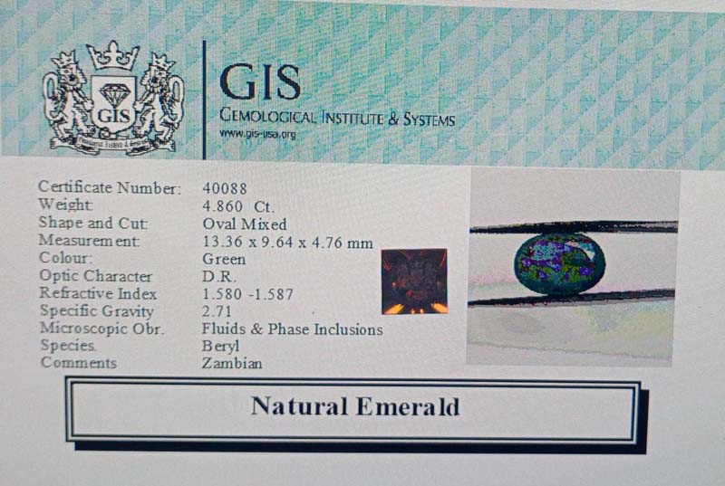 EMR11906 4 Emerald 4.86 Ct.