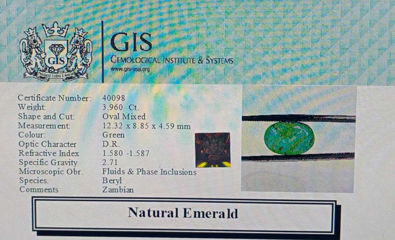EMR11916 4 Emerald 3.96 Ct.
