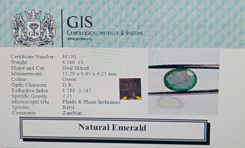 EMR11918 4 Emerald 4.38 Ct.