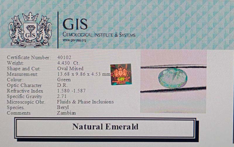 EMR11920 4 Emerald 4.43 Ct.