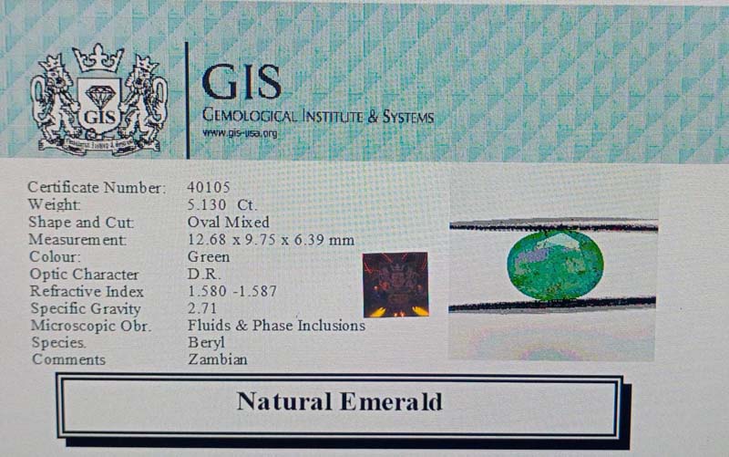 EMR11923 4 Emerald 5.13 Ct.