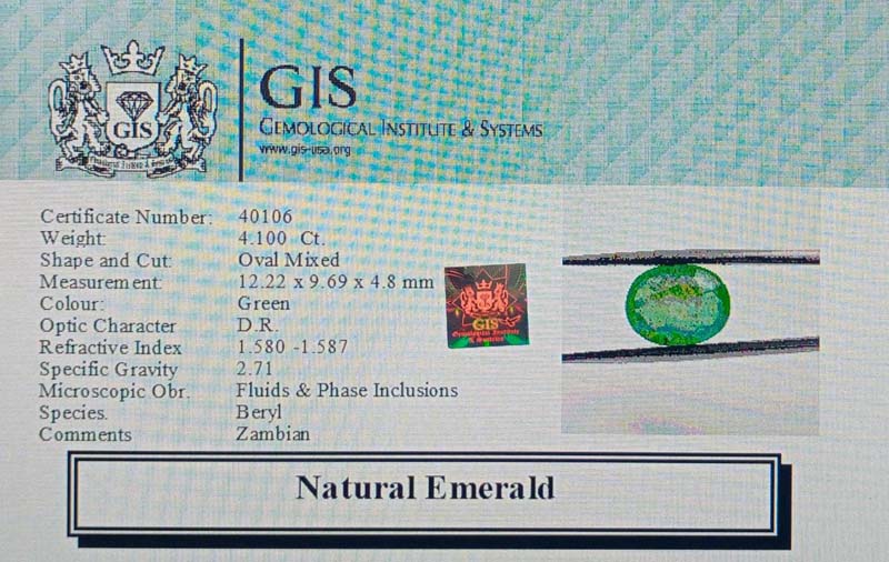 EMR11924 4 Emerald 4.1 Ct.