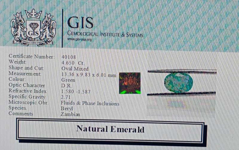 Emerald 4.65 Ct. 5 EMR11926 4 Emerald 4.65 Ct.