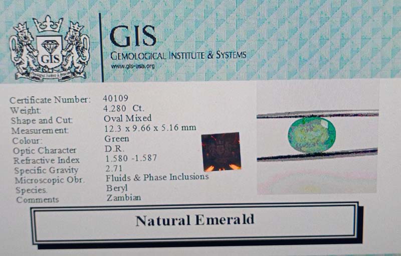 EMR11927 4 Emerald 4.28 Ct.