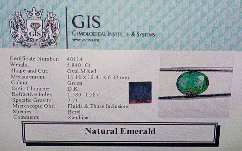 Emerald 5.84 Ct.