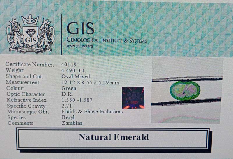 EMR11937 4 Emerald 4.49 Ct.
