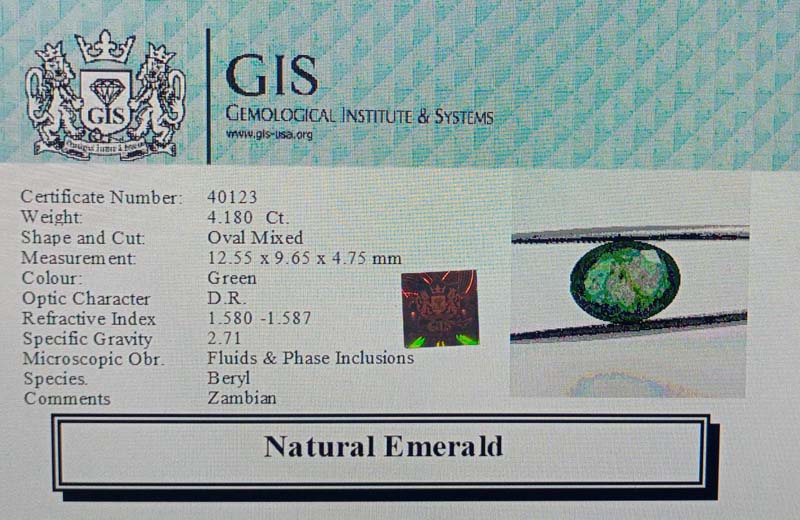 EMR11941 4 Emerald 4.18 Ct.