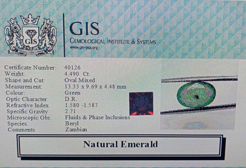 EMR11944 4 Emerald 4.49 Ct.