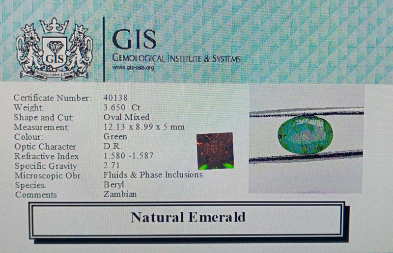 EMR11956 4 Emerald 3.65 Ct.