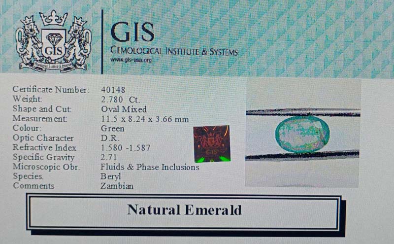 EMR11966 4 Emerald 2.78 Ct.