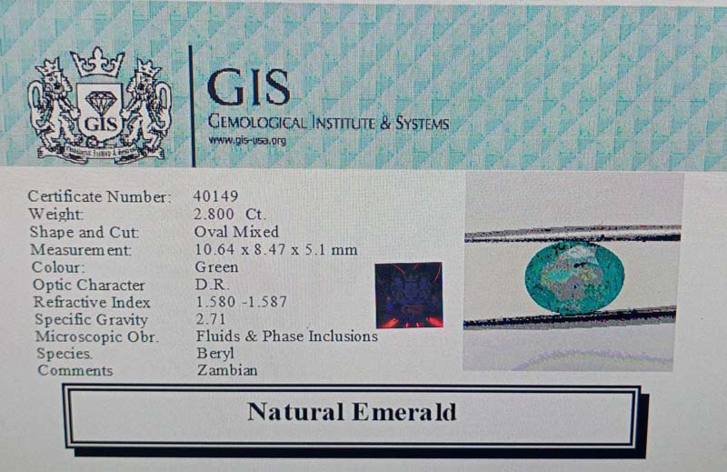 Emerald 2.8 Ct. 5 EMR11967 4 Emerald 2.8 Ct.