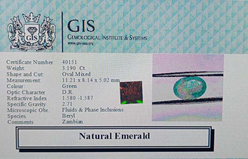 EMR11969 4 Emerald 3.19 Ct.