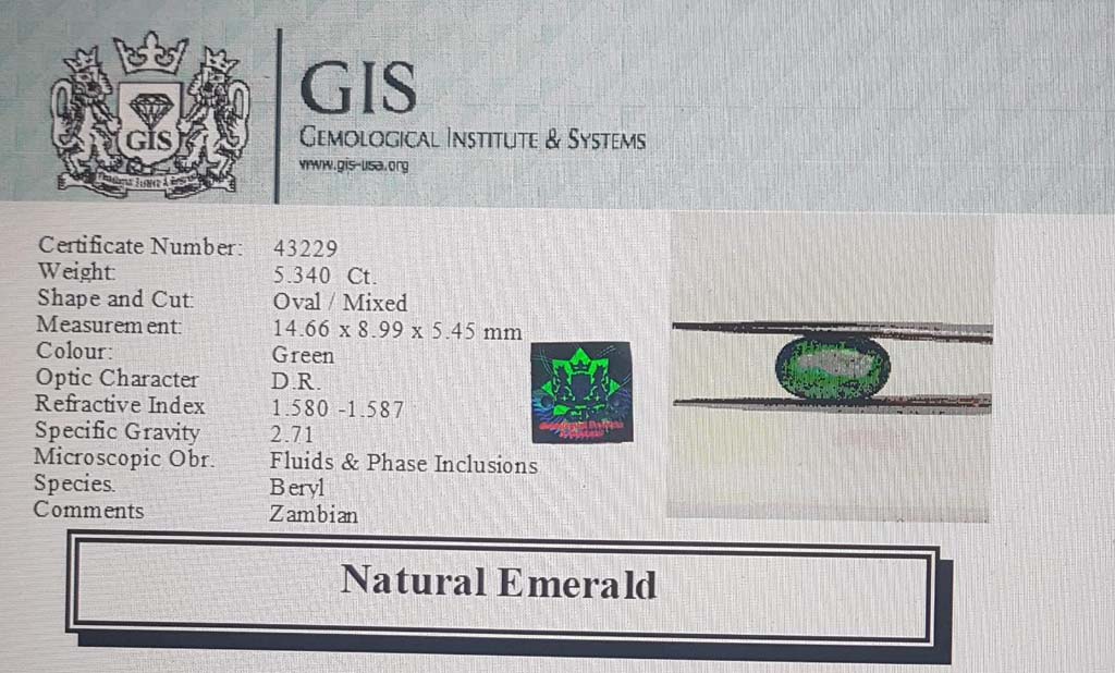 Emerald 5.34 Ct. 5 EMR12301 4 Emerald 5.34 Ct.