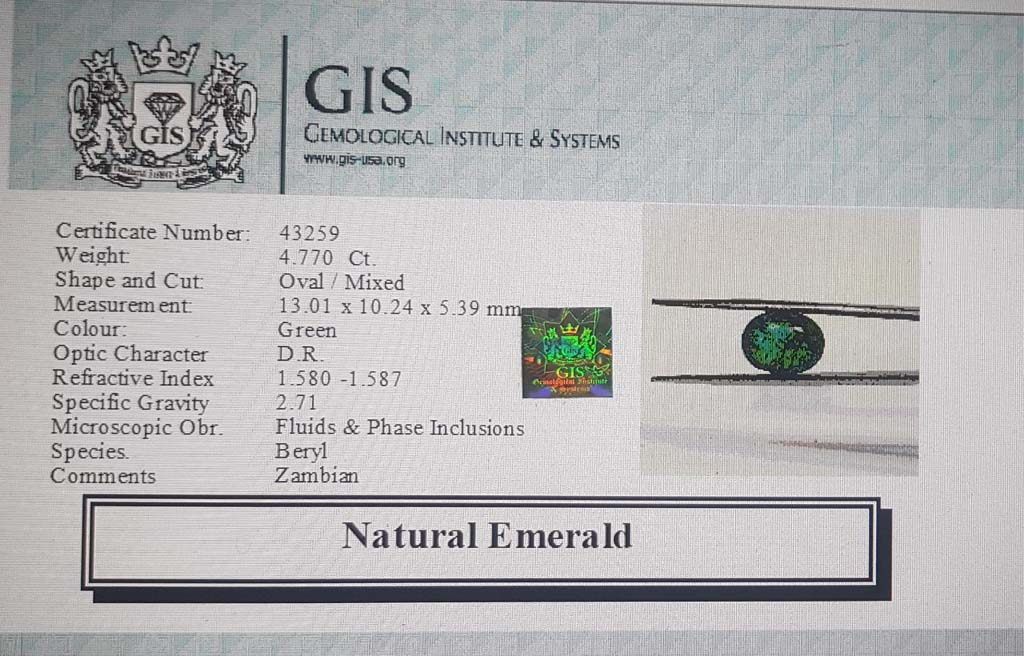 Emerald 4.77 Ct. 5 EMR12331 4 Emerald 4.77 Ct.