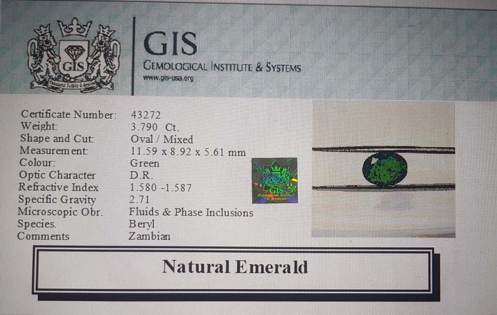Emerald 3.79 Ct.
