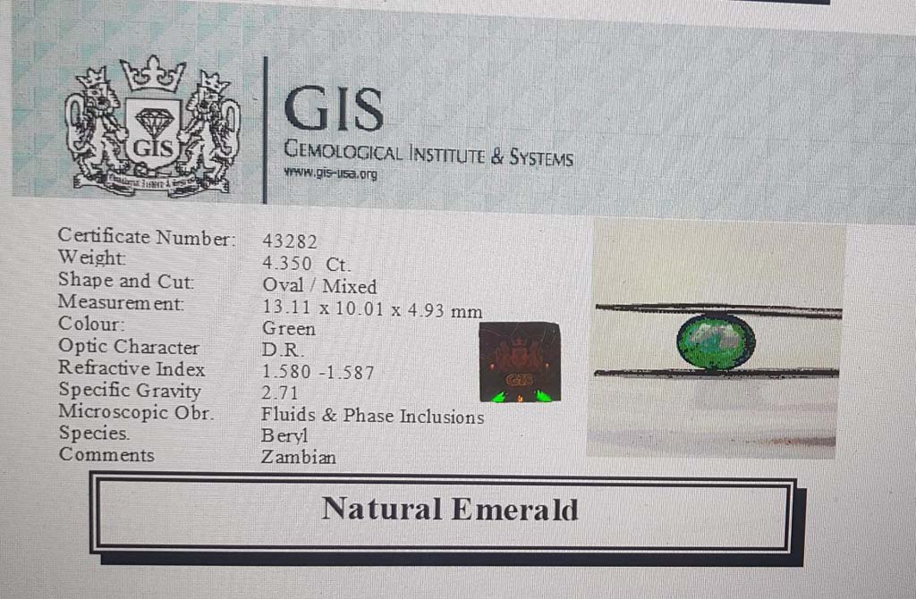 Emerald 4.35 Ct. 5 EMR12354 4 Emerald 4.35 Ct.