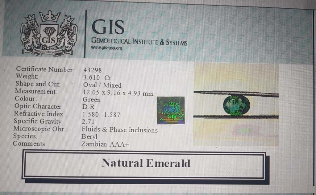 Emerald 3.61 Ct. 5 EMR12370 4 Emerald 3.61 Ct.