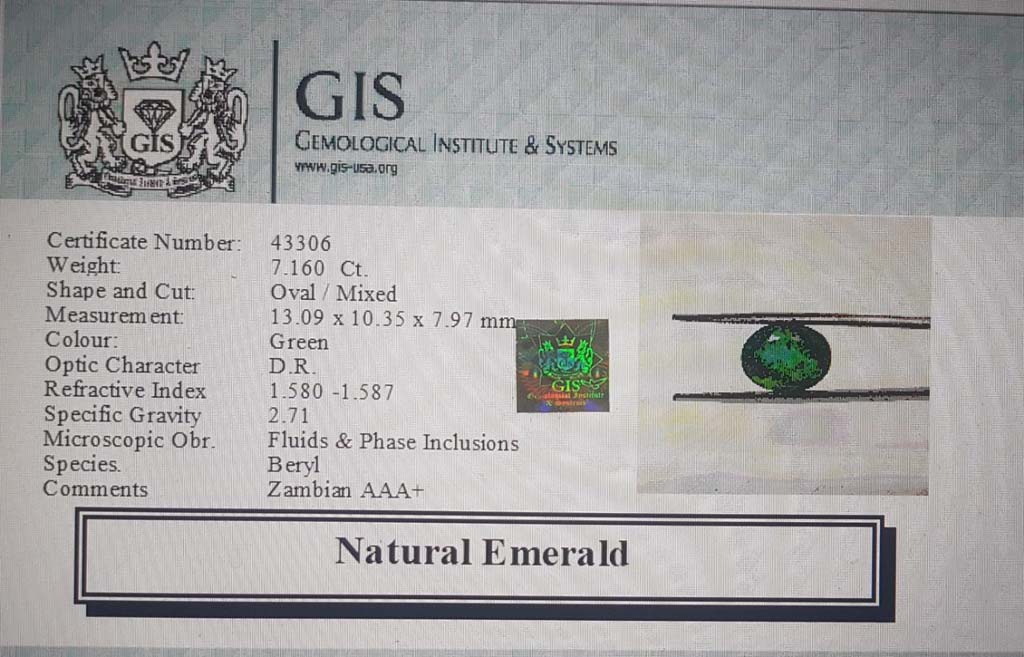 EMR12378 4 Emerald 7.16 Ct.